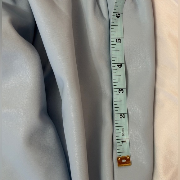 Maeve Anthropologie Faux Leather Cropped Pants, XS, light blue NWT - Picture 10 of 12